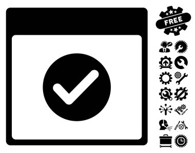 Ok takvim gün vektör simge Bonus ile