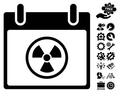 Bonus ile radyoaktif takvim gün vektör simgesi