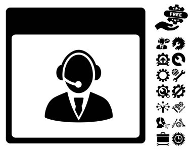 Resepsiyon operatör takvim sayfası vektör simge Bonus ile