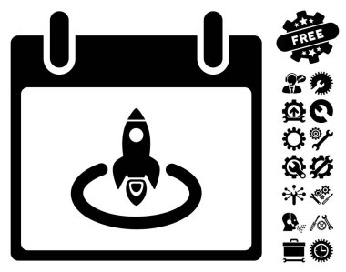 Roket Başlat Takvim gün vektör simgesi Bonus ile