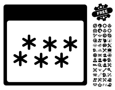 Kar taneleri ile Bonus sayfa vektör simge takvim