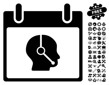 Telefonla satış operatör takvim gün vektör simge Bonus ile