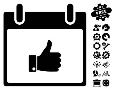 El takvim gün vektör simgesi Bonus ile yukarı başparmak