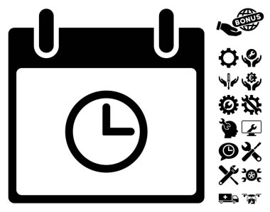 Saat takvim gün vektör simge Bonus ile