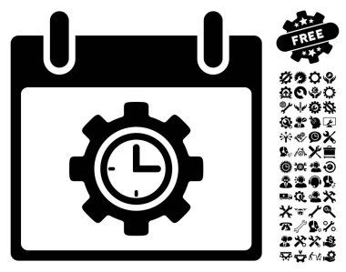 Bonus ile zaman dişli takvim gün vektör simgesi