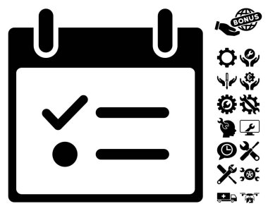 Yapılacaklar listesi takvim gün vektör simge Bonus ile