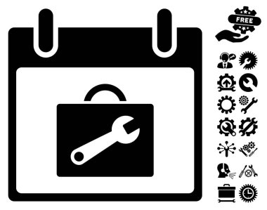 Araç kutusu takvim gün vektör simgesi Bonus ile