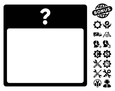 Bonus ile bilinmeyen gün takvim sayfası vektör simgesi