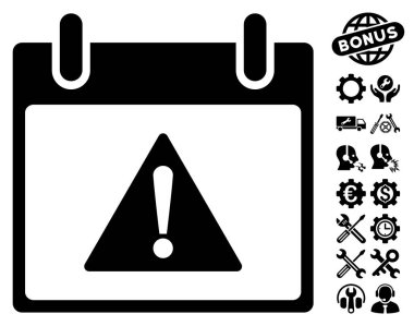 Uyarı takvim gün vektör simgesi Bonus ile
