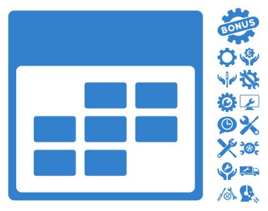 Bonus ile takvim ayı kılavuz vektör simgesi