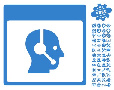 Çağrı Merkezi operatörü takvim sayfası vektör simge Bonus ile