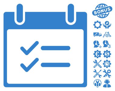 Öğeleri takvim gün vektör simge Bonus ile kontrol