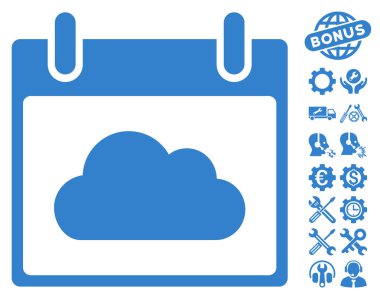 Bonus ile bulut takvim gün vektör simgesi