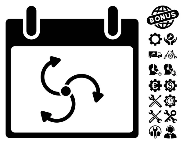 Cyclone calendrier jour vectoriel icône avec bonus — Image vectorielle