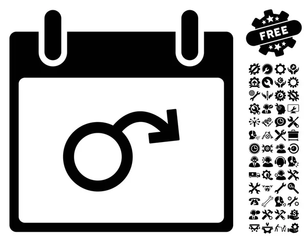 Icône vectorielle de jour de calendrier d'impuissance avec le boni — Image vectorielle