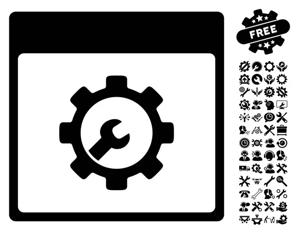 Outils d'installation Calendrier Page Icône vectorielle avec bonus — Image vectorielle