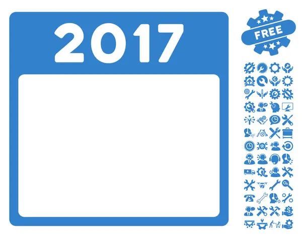 2017 Jahr Kalendervorlage Vektorsymbol mit Bonus — Stockvektor