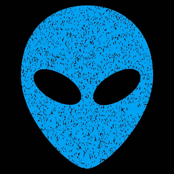 Alien Kopf körnige Textur Symbol — Stockvektor