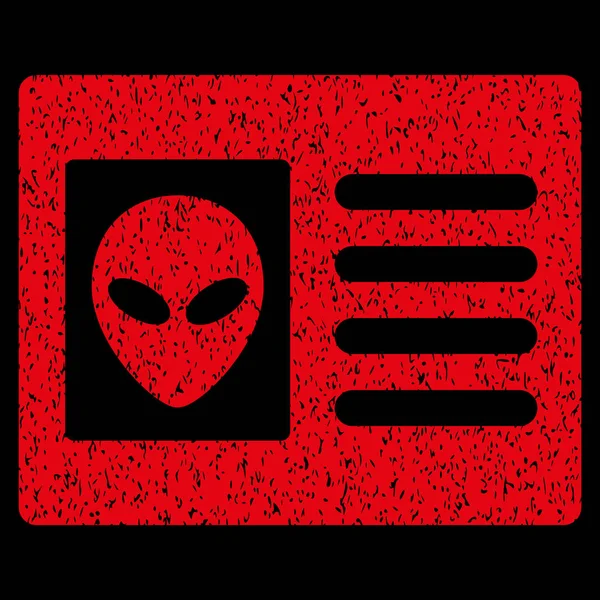 Alien-Kontokarte körnige Textur Symbol — Stockvektor