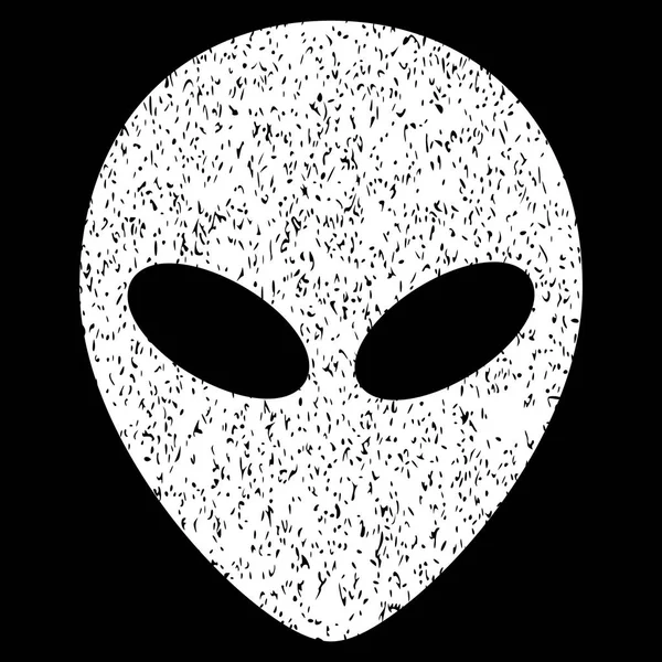 Alien Kopf körnige Textur Symbol — Stockvektor