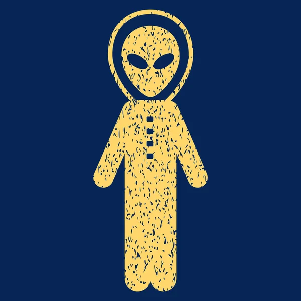 Alien Skafandr Grainy Texture Icon — Stock Vector