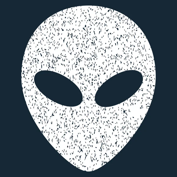 Alien Kopf körnige Textur Symbol — Stockvektor