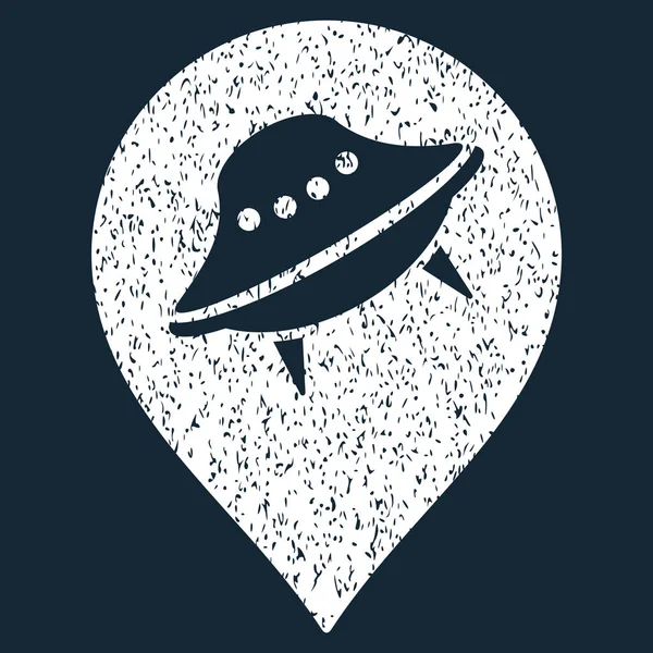 Ufo Place Grainy Texture Icon — Stock Vector