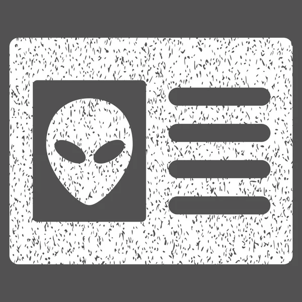 Alien-Kontokarte körnige Textur Symbol — Stockvektor