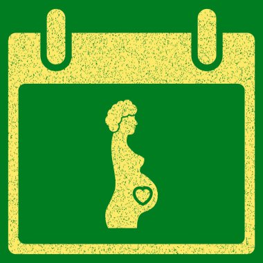 Hamile kadın takvim gün grenli doku simgesi