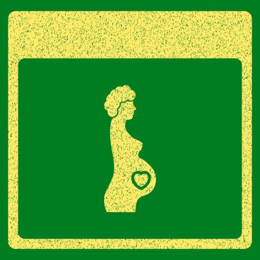 Hamile kadın takvim sayfası grenli doku simgesi