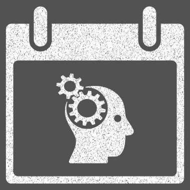 Beyin Gears takvim gün grenli doku simgesi