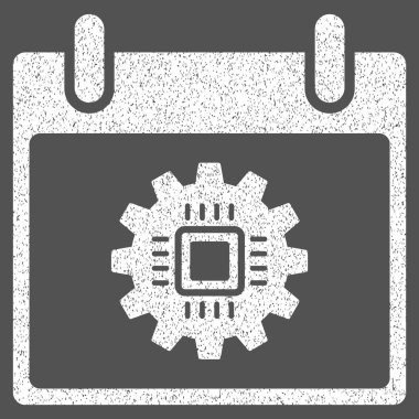 Çip dişli takvim gün grenli doku simgesi