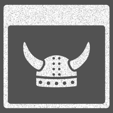 Boynuzlu eski kask takvim sayfası grenli doku simgesi