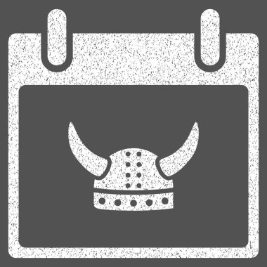 Boynuzlu miğfer takvim gün grenli doku simgesi