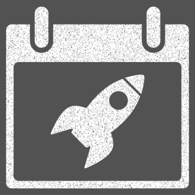 Roket takvim gün grenli doku simgesi