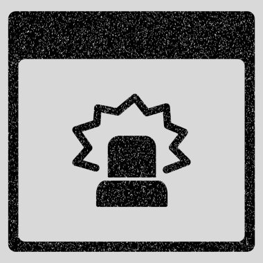 Uyarı takvim sayfası grenli doku simgesi