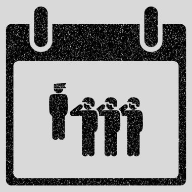 Ordu kadrosu takvim gün grenli doku simgesi