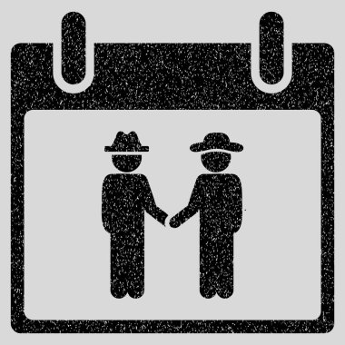 Gemtlemen el sıkışma takvim gün grenli doku simgesi