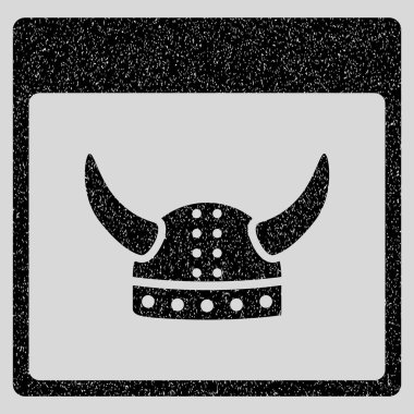 Boynuzlu eski kask takvim sayfası grenli doku simgesi