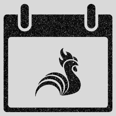 Horoz takvim gün grenli doku simgesi