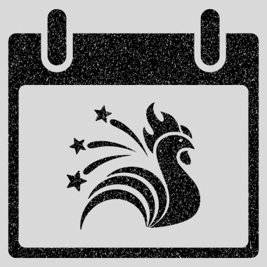Işıltı horoz takvim gün grenli doku simgesi