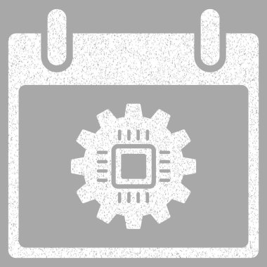 Çip dişli takvim gün grenli doku simgesi