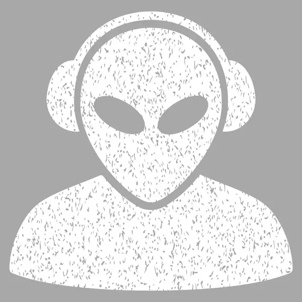 Ícone de textura granulada do operador alienígena —  Vetores de Stock