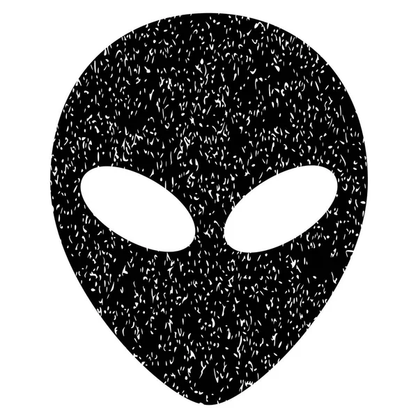 Alien Kopf körnige Textur Symbol — Stockvektor