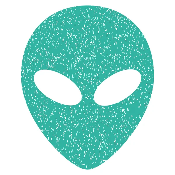 Alien Kopf körnige Textur Symbol — Stockvektor