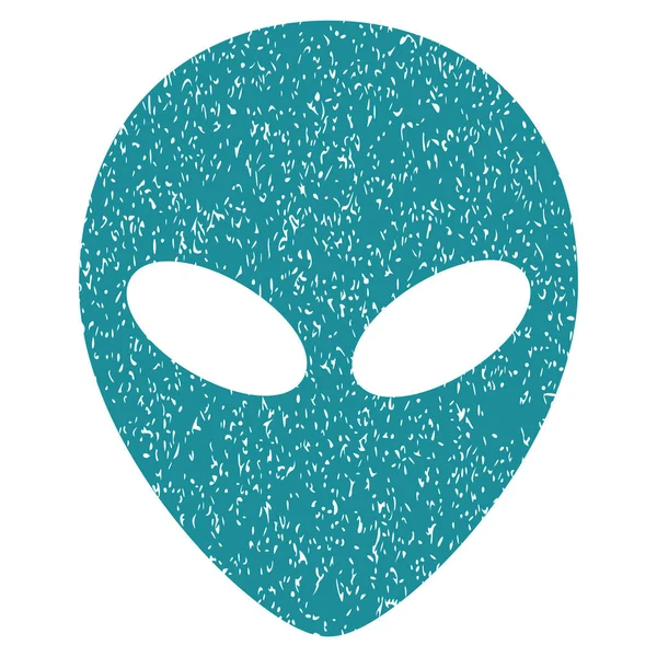 Alien Kopf körnige Textur Symbol — Stockvektor