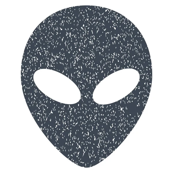 Alien cabeça Grainy Textura Ícone —  Vetores de Stock