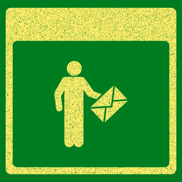 Postacı takvim sayfası grenli doku simgesi — Stok Vektör