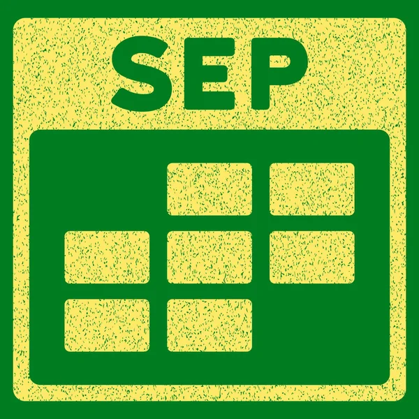 Ikonę ziarniste tekstury siatki kalendarza września — Wektor stockowy
