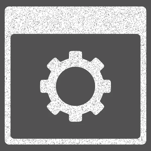 Options d'engrenage Page du calendrier Icône texture granuleuse — Image vectorielle